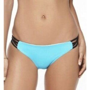 L*Space Bikini Bottom Teal Blue Strappy Sides